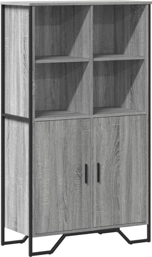 VidaXL Hoge kast 79 5x35 5x137 5 cm bewerkt hout grijs sonoma eiken