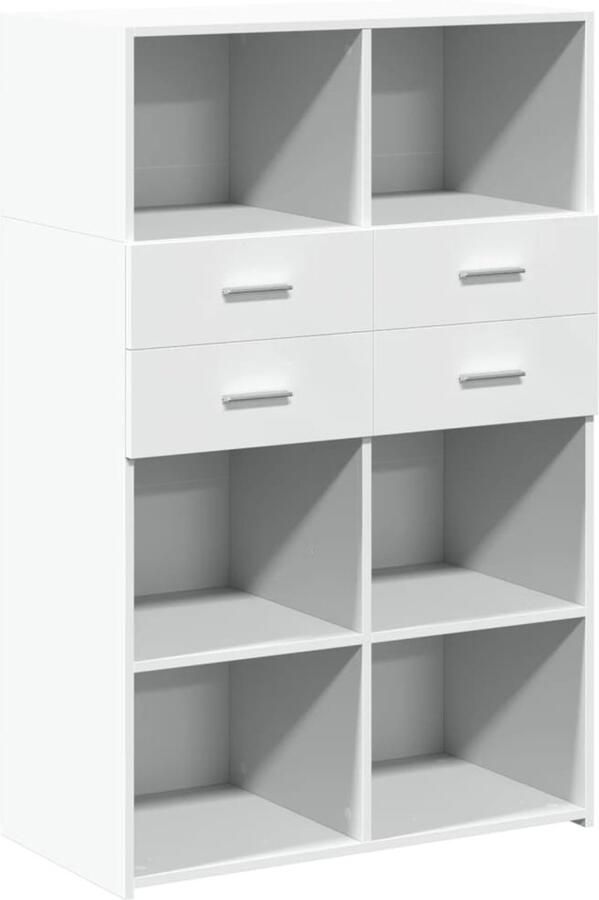 VidaXL Hoge Kast Bewerkt Hout Wit 80x42 5x124cm Hoge Kast Houten Kast Wit Kast Opslagkast Kledingkast