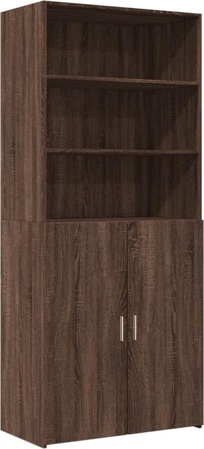 VidaXL Hoge kast 80x42 5x185 cm bewerkt hout bruin eikenkleurig - Foto 2