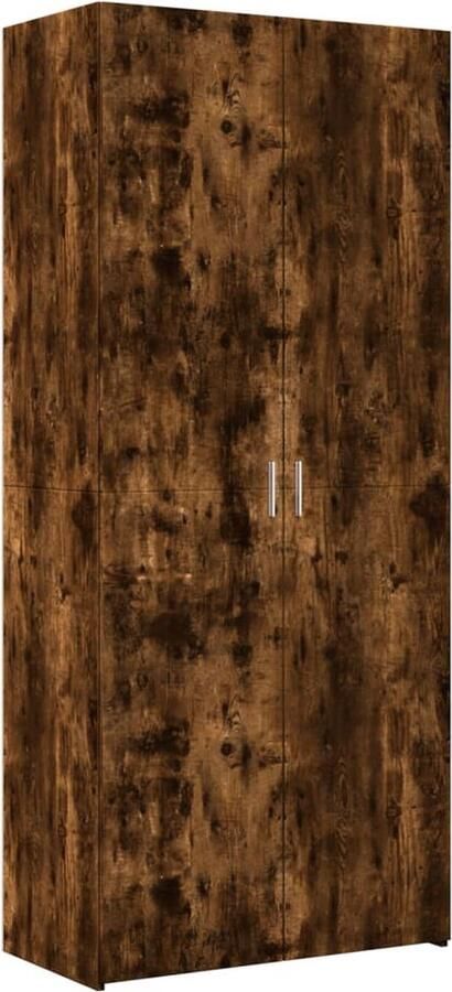 VidaXL Hoge kast 80x42 5x185 cm bewerkt hout gerookt eikenkleurig