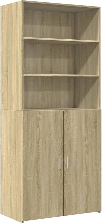 VidaXL Hoge kast 80x42 5x185 cm bewerkt hout sonoma eikenkleurig