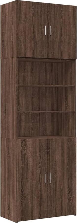 VidaXL Hoge kast 80x42 5x249 cm bewerkt hout bruin eikenkleurig - Foto 2
