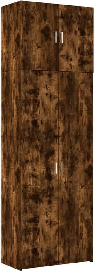 VidaXL Hoge kast 80x42 5x249 cm bewerkt hout gerookt eikenkleurig