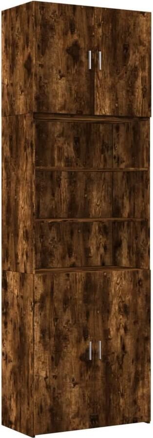 VidaXL Hoge kast 80x42 5x249 cm bewerkt hout gerookt eikenkleurig