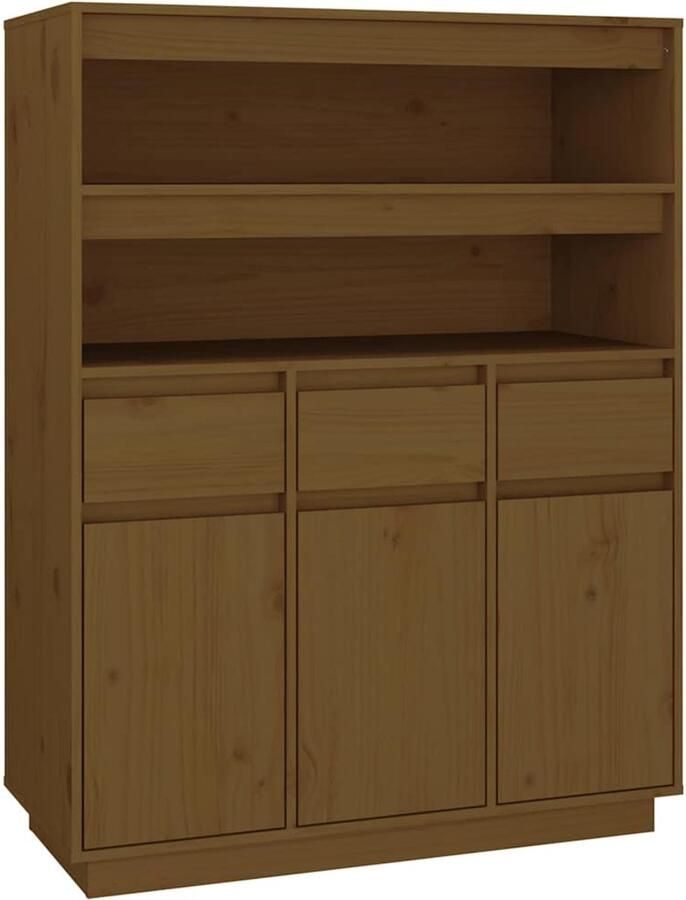 VidaXL -Hoge-kast-89x40x116 5-cm-massief-grenenhout-honingbruin