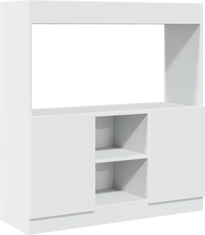VidaXL Hoge kast Wit Bewerkt hout 92x33x100 cm Hoge Kast Hoge Kasten Boekenrek En Kast Dressoir