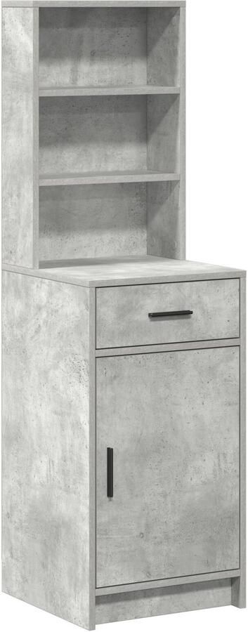 VidaXL Highboard met lade Betongrijs 40 x 40 5 x 135 cm Bewerkt hout - Foto 2