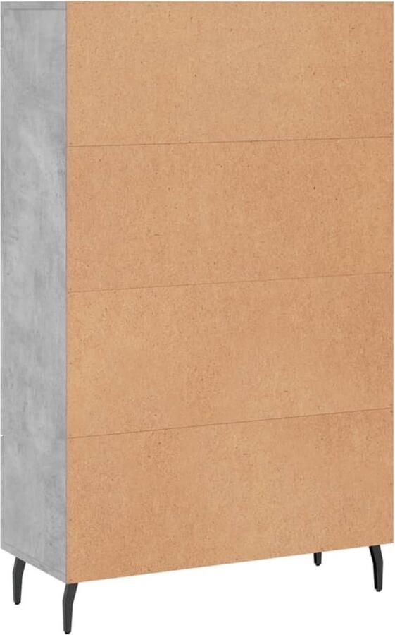VidaXL Hoge kast betongrijs 69 5x31x115 cm Hoge Kast Betonnen Grijze Kast Houten Kast Opbergkast Woonkamerkast