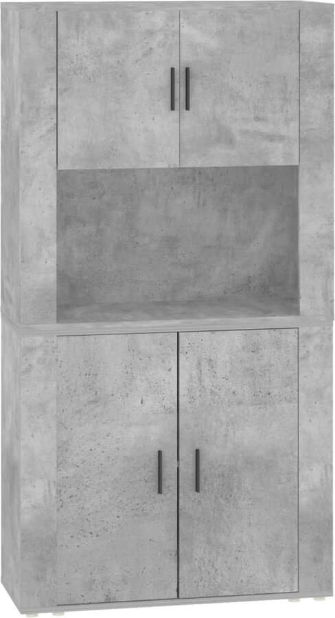 VidaXL -Hoge-kast-bewerkt-hout-betongrijs - Foto 8