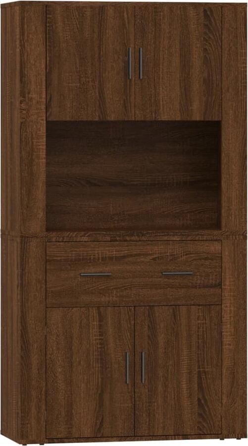 VidaXL Buffetkast en Dressoir Bruin Eiken 80 cm Hoge Kast Buffetkast Dressoir Houten Kast Bruine Eiken - Foto 2
