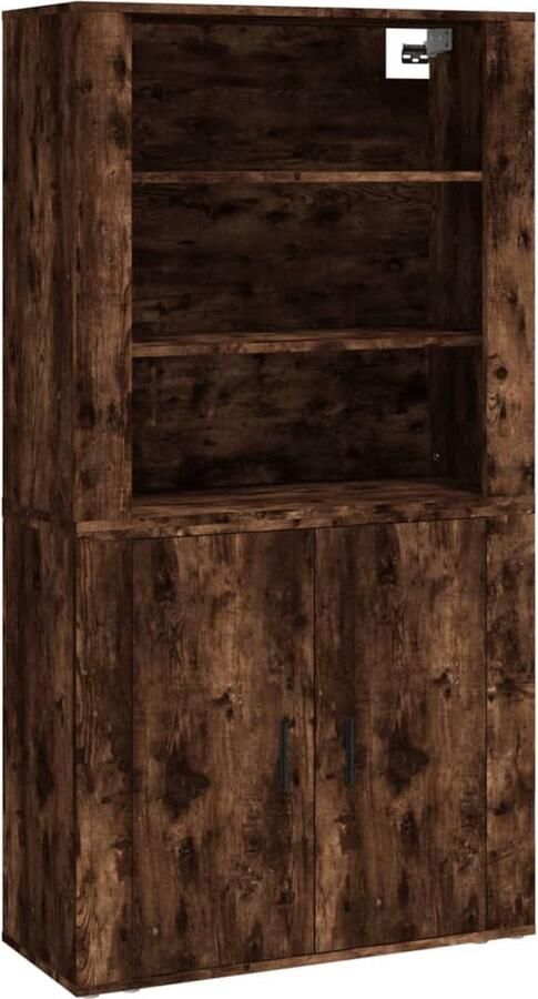 VidaXL -Hoge-kast-bewerkt-hout-gerookt-eikenkleurig - Foto 10