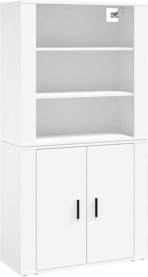 VidaXL -Hoge-kast-bewerkt-hout-wit - Foto 9