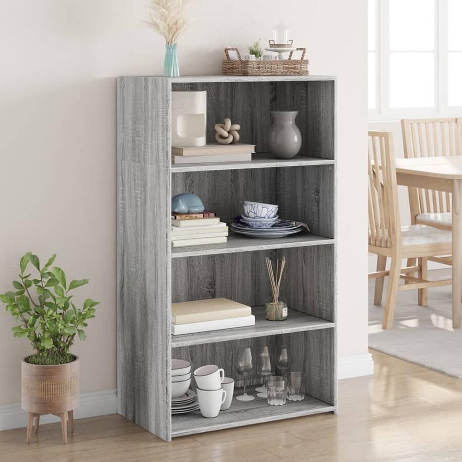 VidaXL Hoge kast grijs sonoma eiken 70x41x124 cm Hoge Kast Houten Kast Grijze Kast Scandinavisch Design Opbergkast - Foto 2