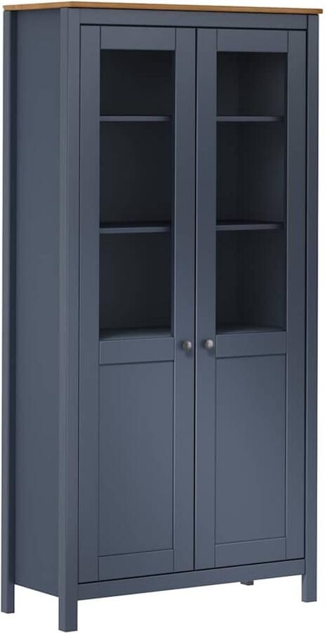 Vida XL Hoge kast Hill 85x37x170 5 cm massief grenenhout grijs SKU: V289013 - Foto 2