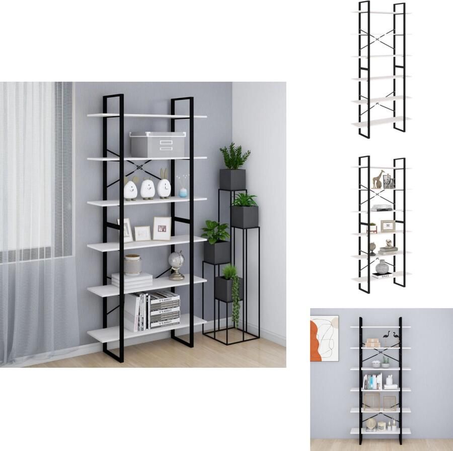 VidaXL Hoge Kast Hoge Kasten Boekenkast Boekenkasten Hoge kast 100x30x210 cm massief grenenhout wit