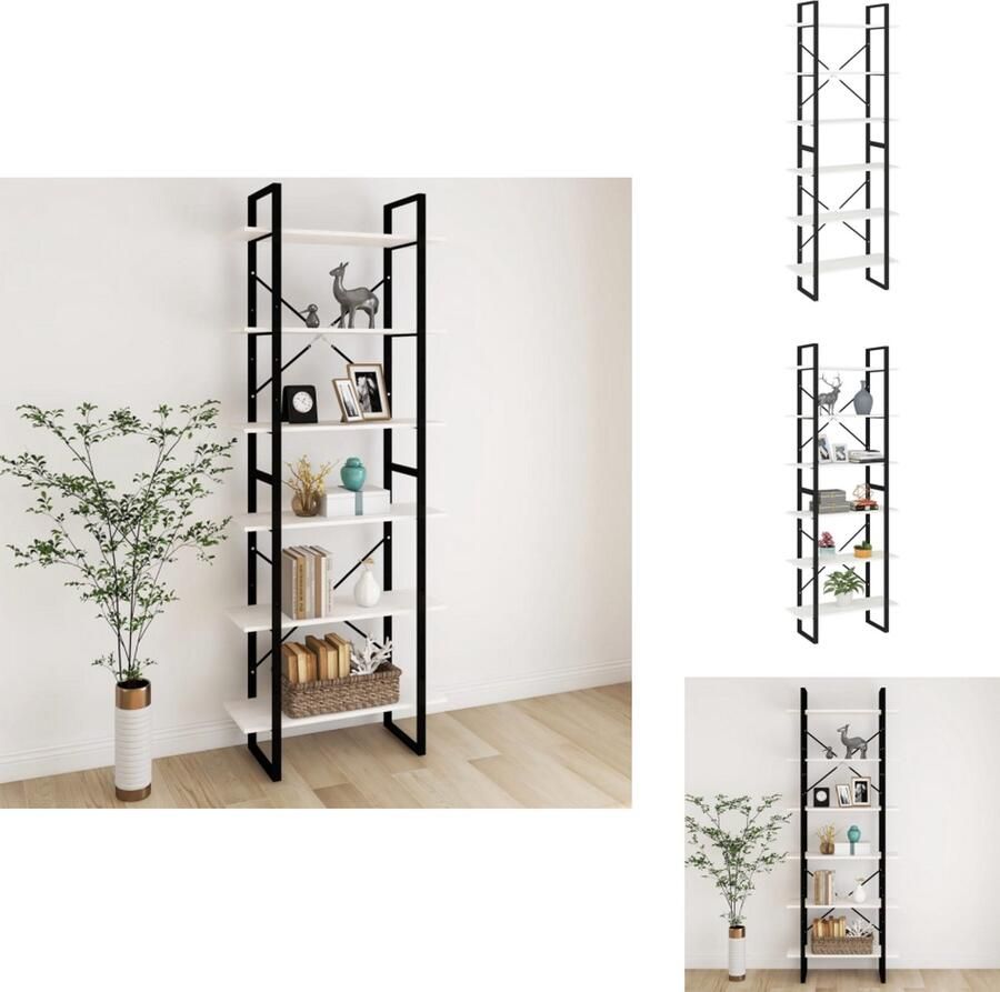 VidaXL Hoge Kast Hoge Kasten Boekenkast Boekenkasten Hoge kast 80x30x210 cm massief grenenhout wit