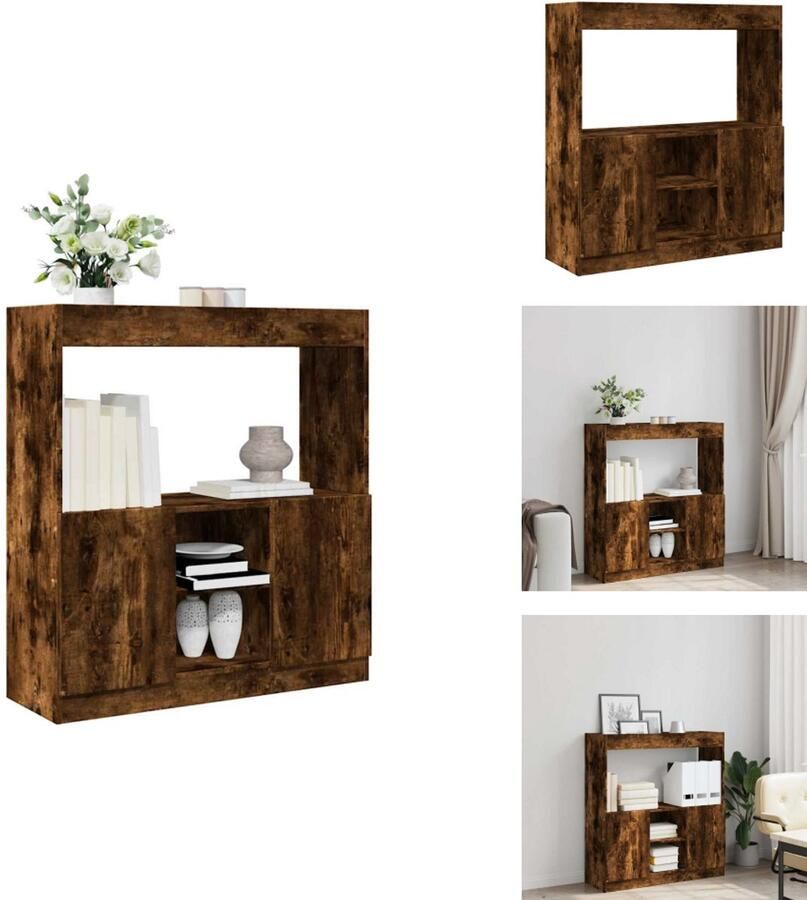 VidaXL Hoge Kast Hoge Kasten Boekenrek En Kast Dressoir Hoge kast 92x33x100 cm bewerkt hout gerookt eikenkleurig