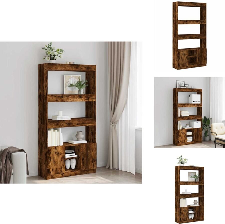VidaXL Hoge Kast Hoge Kasten Boekenrek En Kast Dressoir Hoge kast 92x33x180 cm bewerkt hout gerookt eikenkleurig