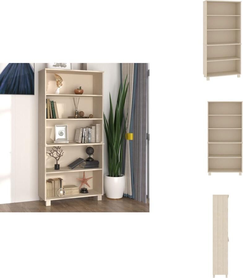 VidaXL Hoge Kast Hoge Kasten Buffetkast Dressoir Hoge kast HAMAR massief grenenhout honingbruin - Foto 4