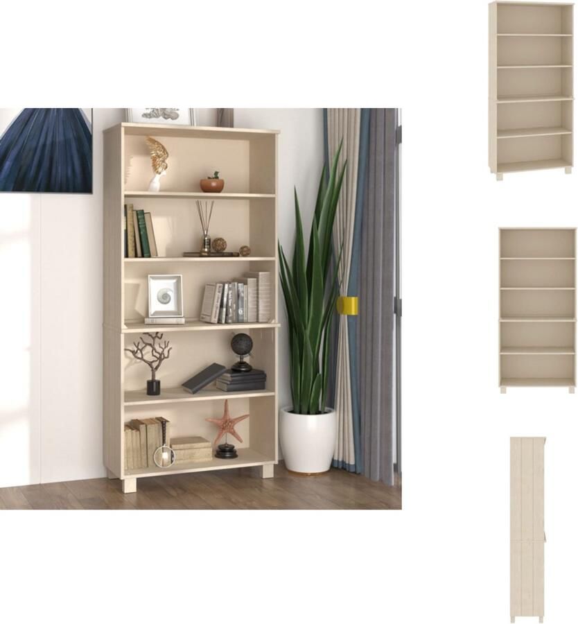 VidaXL Hoge Kast Hoge Kasten Buffetkast Dressoir Hoge kast HAMAR massief grenenhout honingbruin - Foto 2