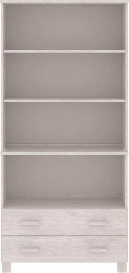 VidaXL Hoge Kast Hoge Kasten Buffetkast Dressoir Hoge kast HAMAR massief grenenhout wit - Foto 2