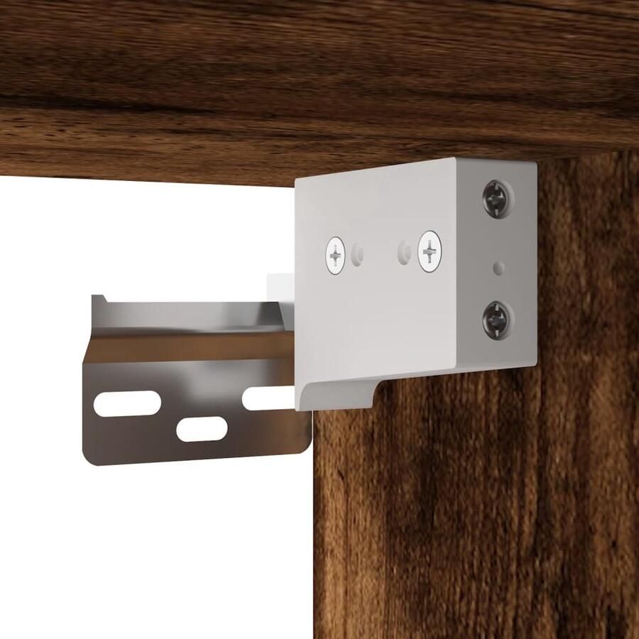 VidaXL Hoge Kast Hoge Kasten Dressoir Buffetkast Hoge kast 69-5x34x180 cm bewerkt hout gerookt eikenkleurig