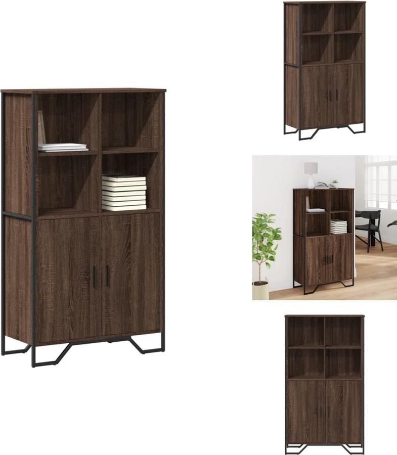 VidaXL Hoge Kast Hoge Kasten Dressoir Buffetkast Hoge kast 79 5x35 5x137 5 cm bewerkt hout bruin eikenkleur