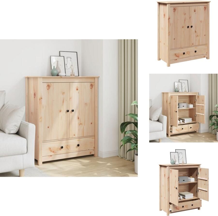 VidaXL Hoge Kast Hoge Kasten Dressoir Dressoirs Hoge kast 83x41 5x100 cm massief grenenhout