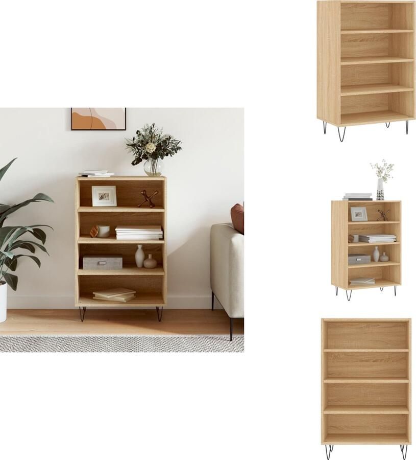 VidaXL Hoge Kast Hoge Kasten Dressoir Opbergrek Hoge kast 57x35x90 cm bewerkt hout sonoma eikenkleurig - Foto 2