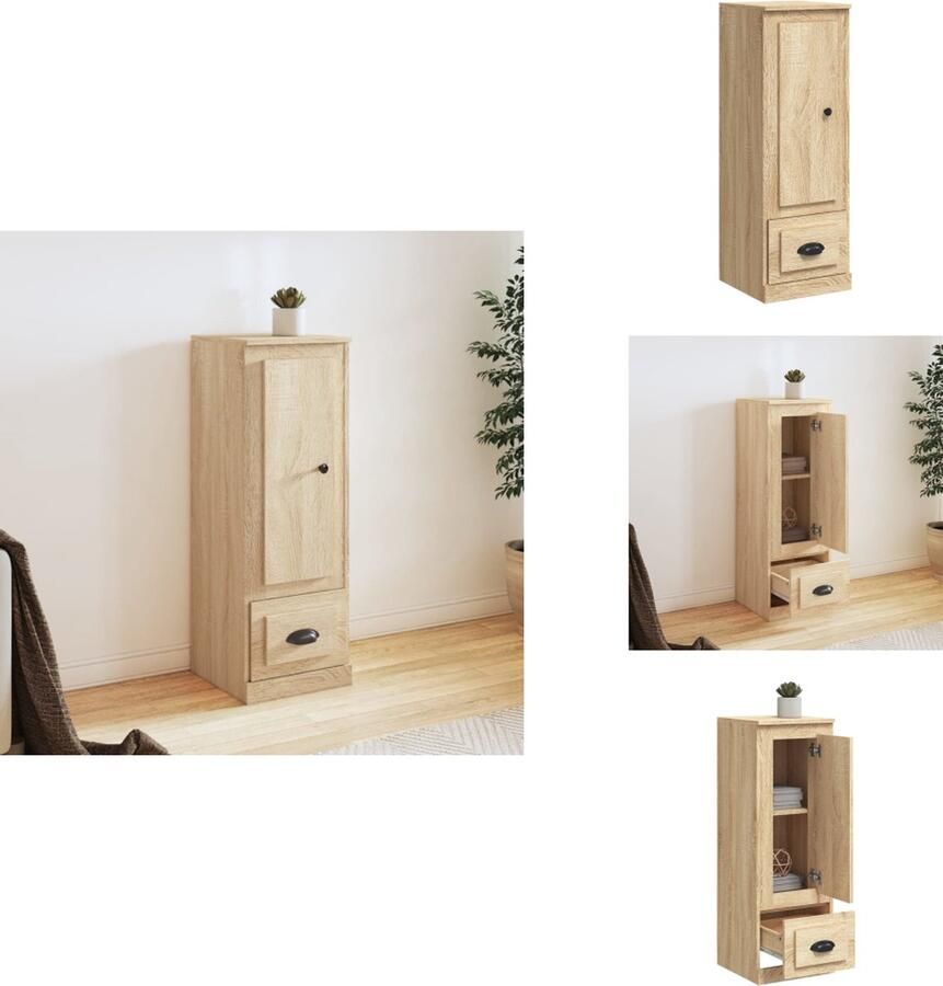 VidaXL Hoge Kast Hoge Kasten Hoge Kast Met Lade Kast Hoge kast 36x35 5x103 5 cm bewerkt hout sonoma eikenkleurig