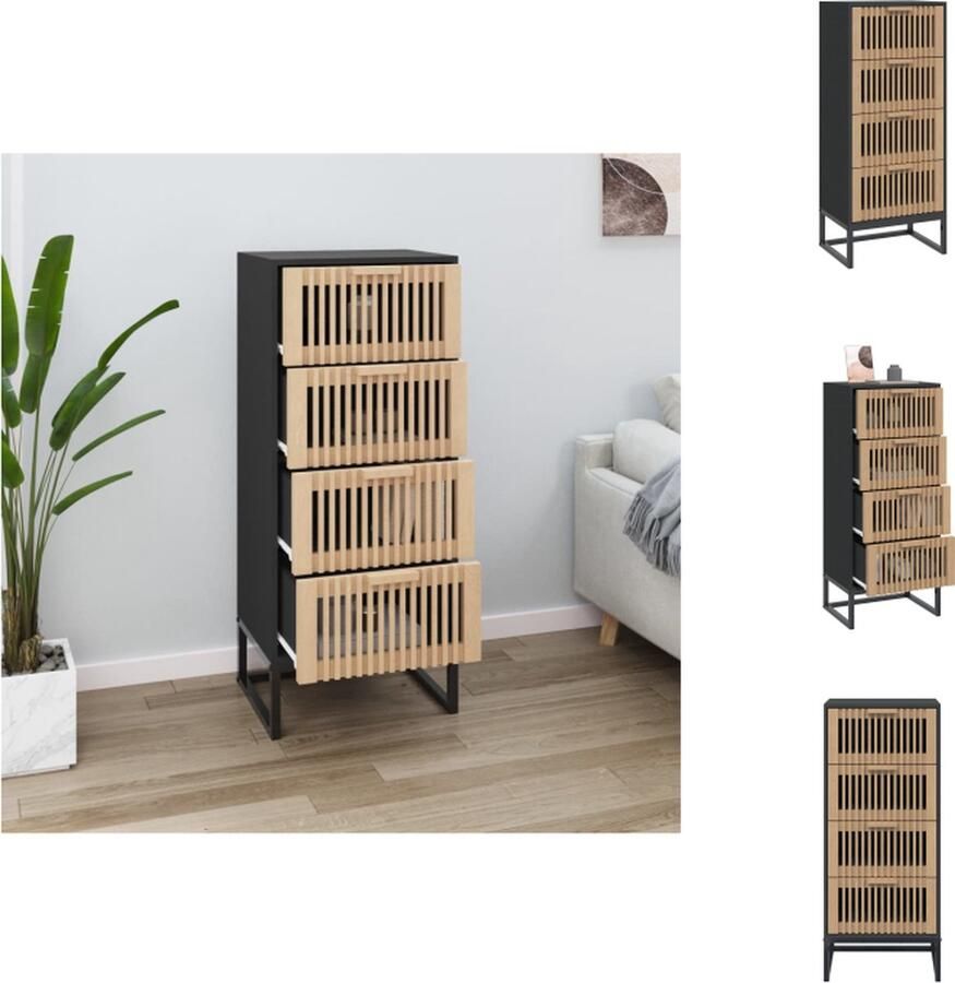 VidaXL Hoge Kast Hoge Kasten Hoge Kast Met Lade Kast Hoge kast 40x30x95 cm bewerkt hout - Foto 2