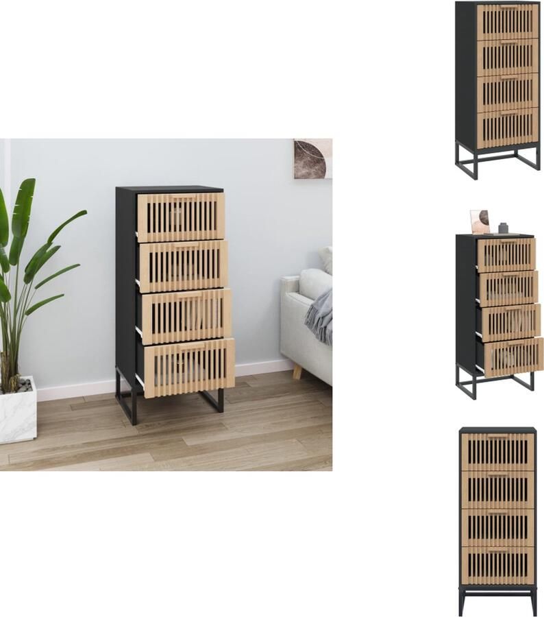 VidaXL Hoge Kast Hoge Kasten Hoge Kast Met Lade Kast Hoge kast 40x30x95 cm bewerkt hout