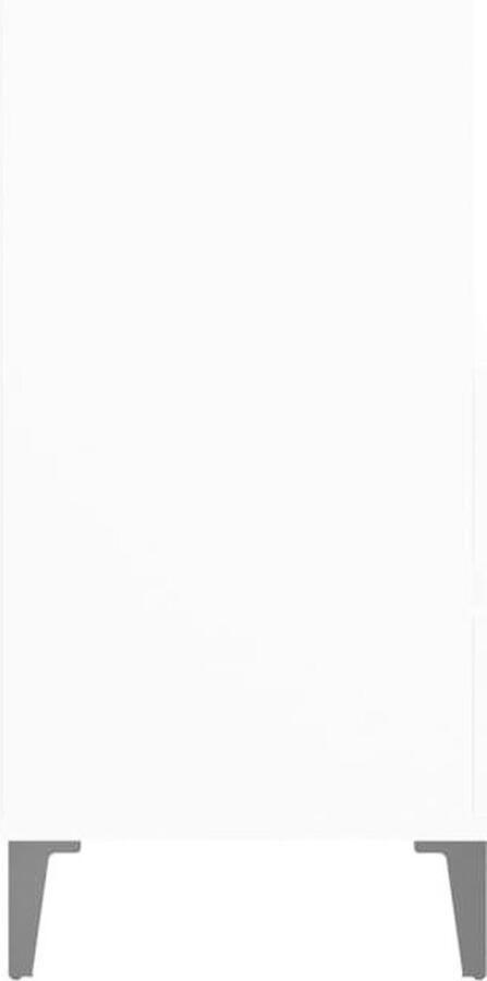 The Living Store Hoge kast 40x36x110 cm bewerkt hout wit Bijzettafel Houten Kast Opslagkast Vintage Kast Design Kast - Foto 2