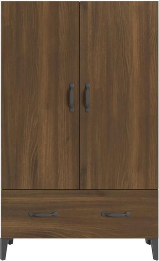 VidaXL Hoge Kast Hoge Kasten Hoge Kast Met Lade Kast Hoge kast 70x31x115 cm bewerkt hout bruineikenkleurig - Foto 3