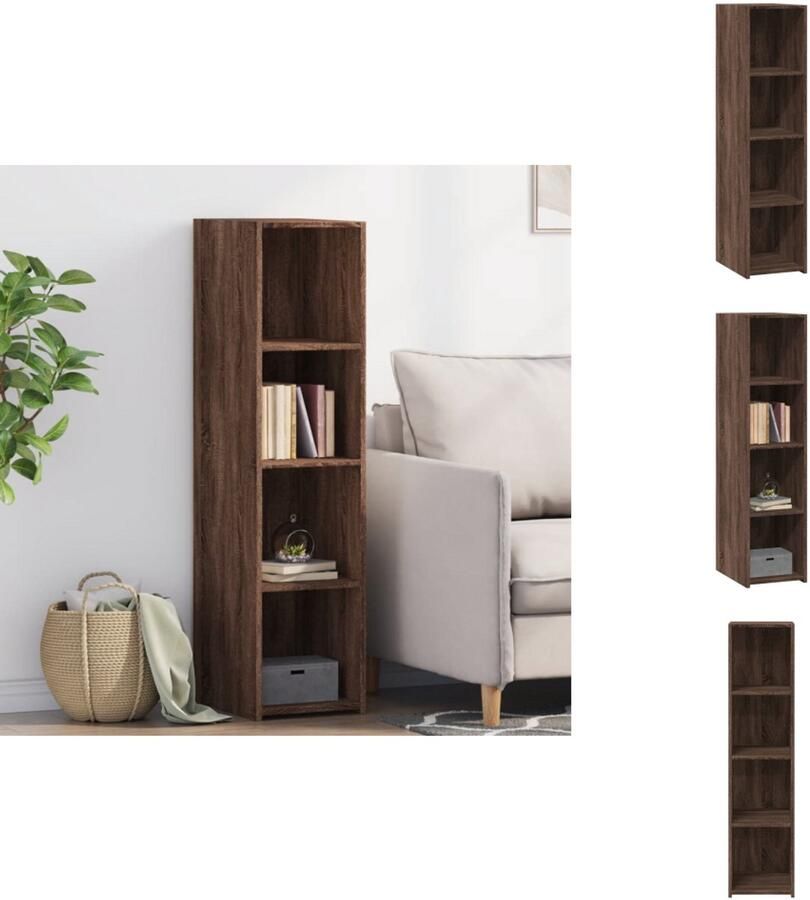 VidaXL Hoge Kast Hoge Kasten Hoog Dressoir Hoge Kast Woonkamer Hoge kast 30x41x124 cm bewerkt hout bruin eikenkleur