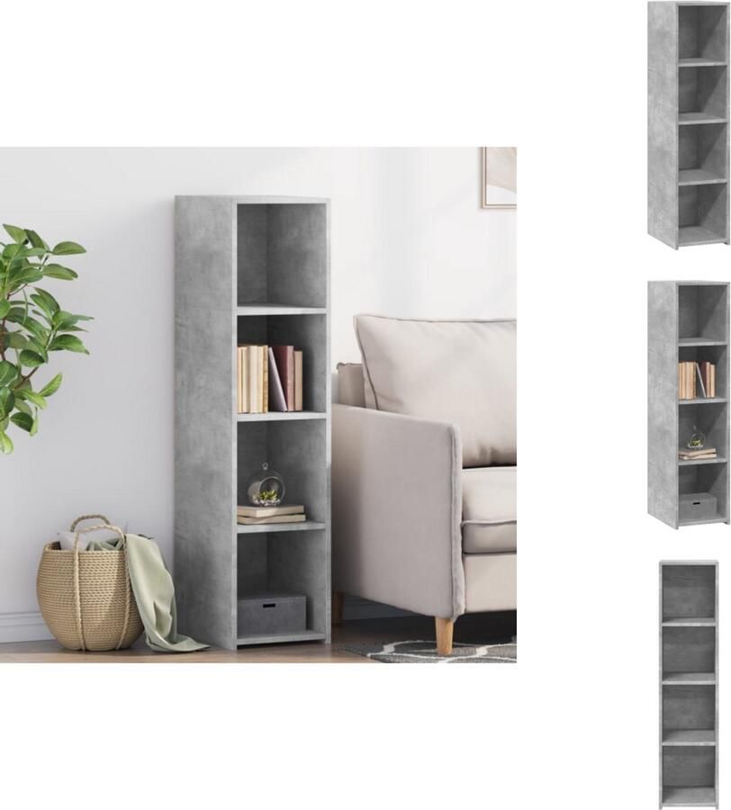 VidaXL Hoge Kast Hoge Kasten Hoog Dressoir Hoge Kast Woonkamer Hoge kast 30x41x124 cm bewerkt hout betongrijs