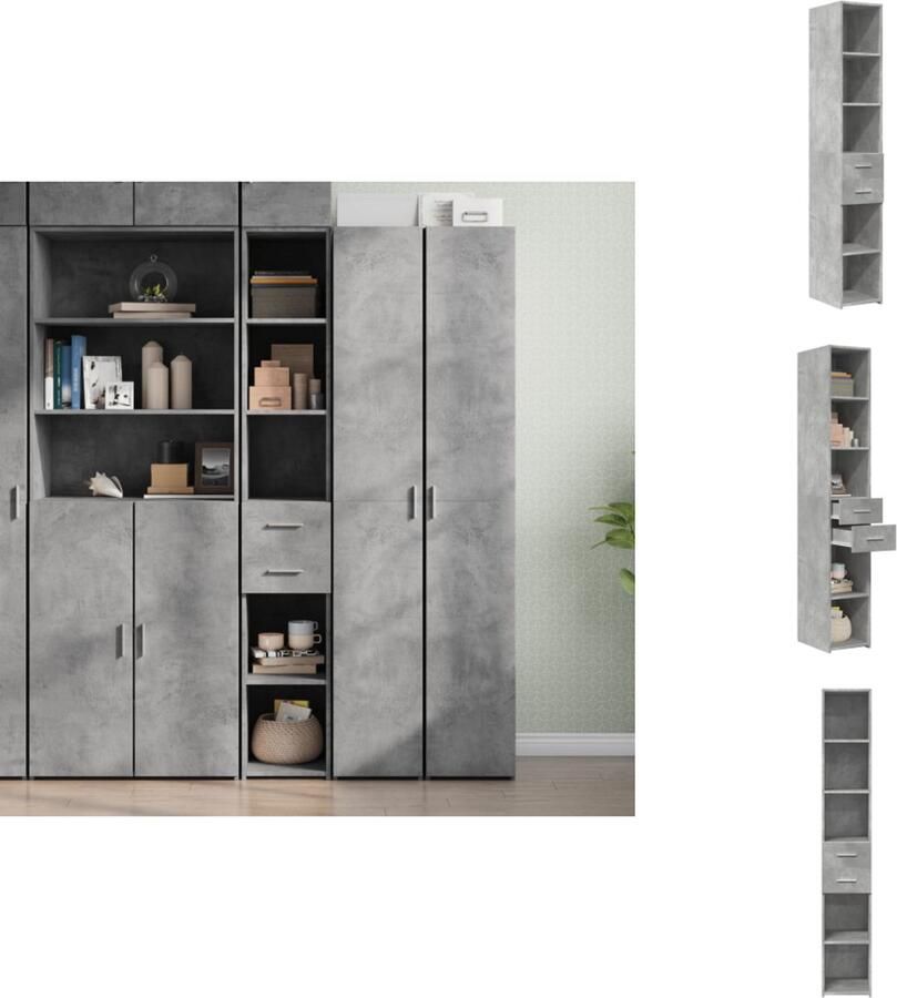 VidaXL Hoge Kast Hoge Kasten Hoog Dressoir Hoge Kast Woonkamer Hoge kast 30x42 5x185 cm bewerkt hout betongrijs