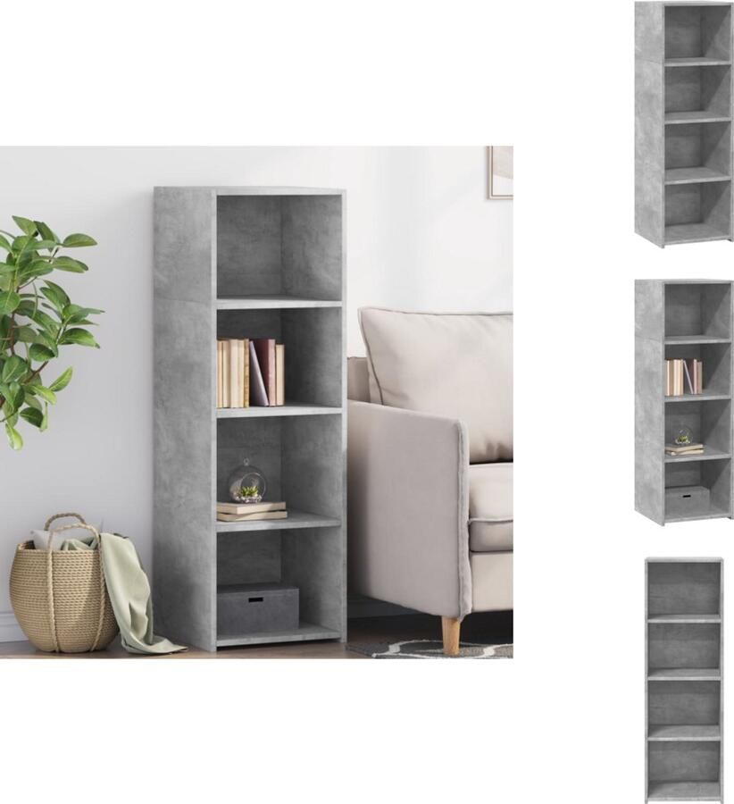 VidaXL Hoge Kast Hoge Kasten Hoog Dressoir Hoge Kast Woonkamer Hoge kast 40x41x124 cm bewerkt hout betongrijs