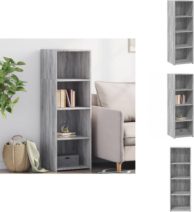 VidaXL Hoge Kast Hoge Kasten Hoog Dressoir Hoge Kast Woonkamer Hoge kast 40x41x124 cm bewerkt hout grijs sonoma eikenkleurig