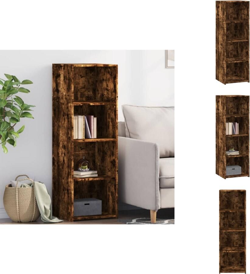 VidaXL Hoge Kast Hoge Kasten Hoog Dressoir Hoge Kast Woonkamer Hoge kast 40x41x124 cm bewerkt hout gerookt eikenkleurig