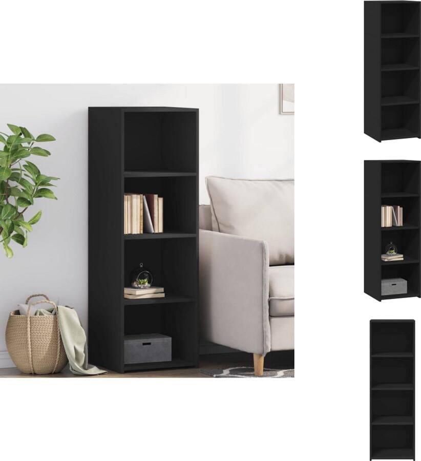 VidaXL Hoge Kast Hoge Kasten Hoog Dressoir Hoge Kast Woonkamer Hoge kast 40x41x124 cm bewerkt hout zwart