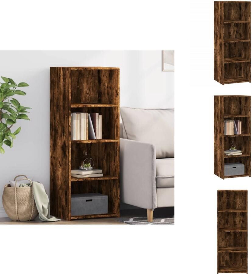 VidaXL Hoge Kast Hoge Kasten Hoog Dressoir Hoge Kast Woonkamer Hoge kast 45x41x124 cm bewerkt hout gerookt eikenkleurig