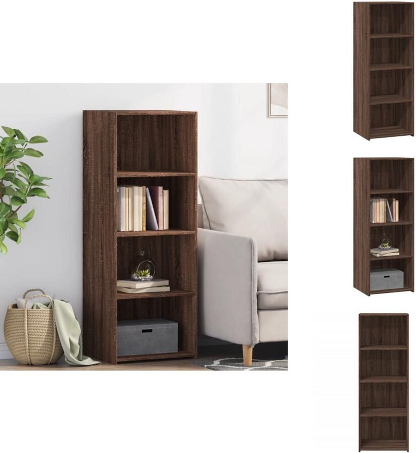 VidaXL Hoge Kast Hoge Kasten Hoog Dressoir Hoge Kast Woonkamer Hoge kast 45x41x124 cm bewerkt hout bruin eikenkleurig