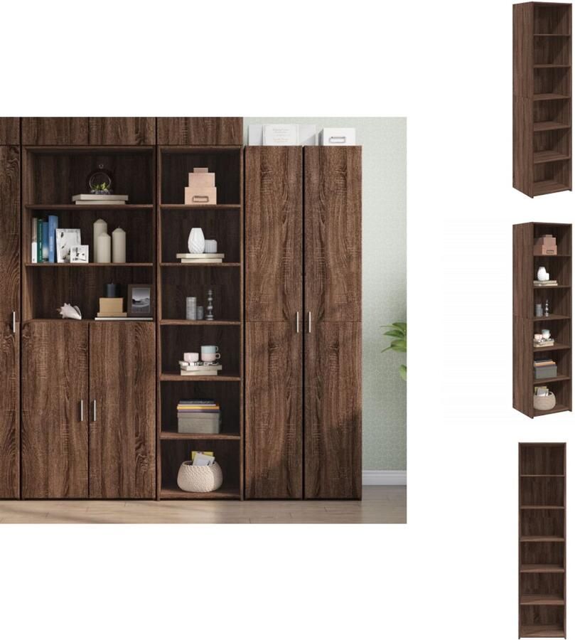 VidaXL Hoge Kast Hoge Kasten Hoog Dressoir Hoge Kast Woonkamer Hoge kast 45x41x185 cm bewerkt hout bruin eikenkleurig