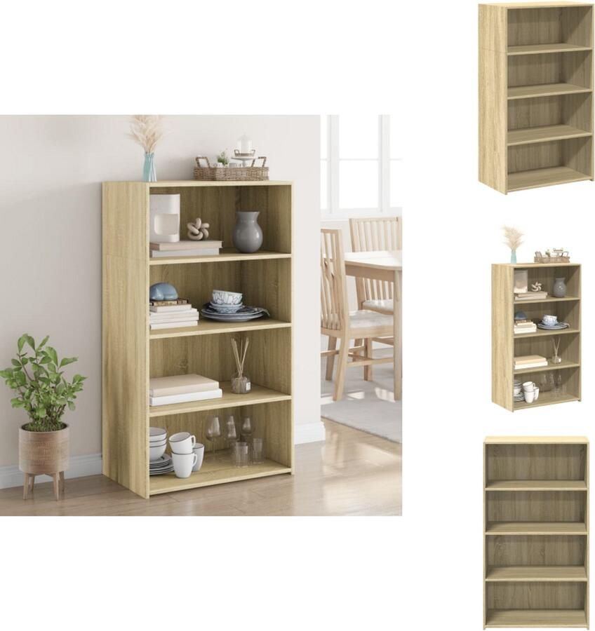 VidaXL Hoge Kast Hoge Kasten Hoog Dressoir Hoge Kast Woonkamer Hoge kast 70x41x124 cm bewerkt hout sonoma eikenkleurig