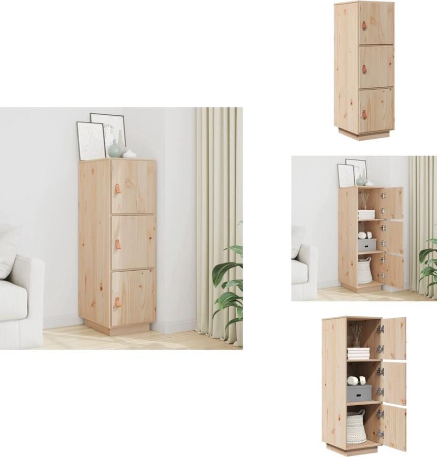VidaXL Hoge Kast Hoge Kasten Houten Hoge Kast Hoge kast 34x40x108-5 cm massief grenenhout