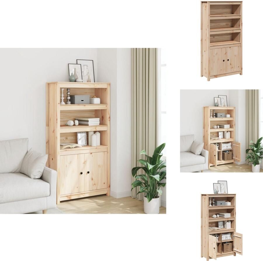 VidaXL Hoge Kast Hoge Kasten Houten Hoge Kast Houten Hoge Kasten Hoge kast 80x35x154 cm massief grenenhout