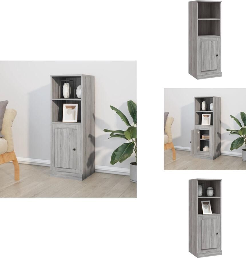 VidaXL Hoge Kast Hoge Kasten Kast Opbergkast Hoge kast 36x35 5x103 5 cm bewerkt hout grijs sonoma eikenkleur