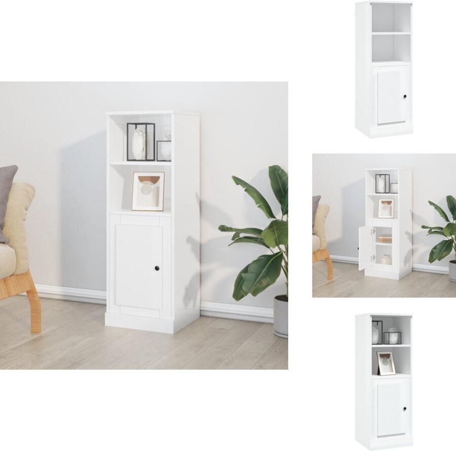 VidaXL Hoge Kast Hoge Kasten Kast Opbergkast Hoge kast 36x35 5x103 5 cm bewerkt hout hoogglans wit