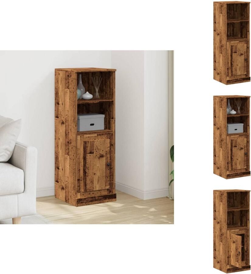 VidaXL Hoge Kast Hoge Kasten Kast Opbergkast Hoge kast 36x35 5x103 5 cm bewerkt hout oud houtkleurig